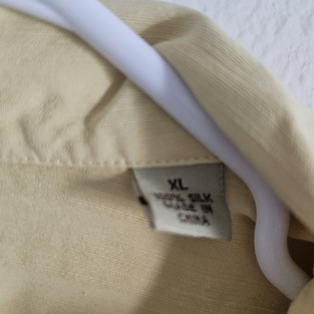 Tommy Bahama 100% Silk Butter Yellow Button Down Short Sleeve Shirt XL - Picture 2 of 4
